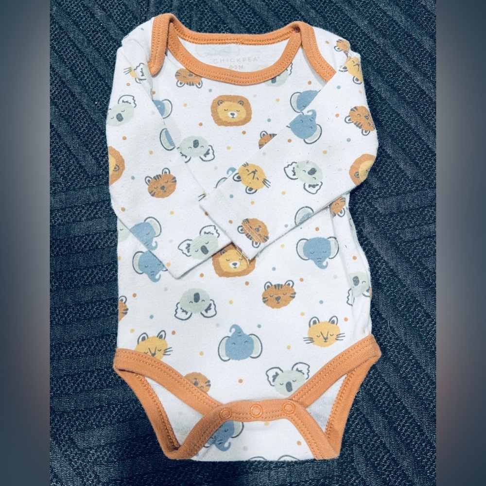 chick pea Animal Print Bodysuit - White and Orange